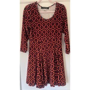 Pinup Couture Velvet Overlook Hotel Skater Dress Hexagon XL Laura Byrnes PUG